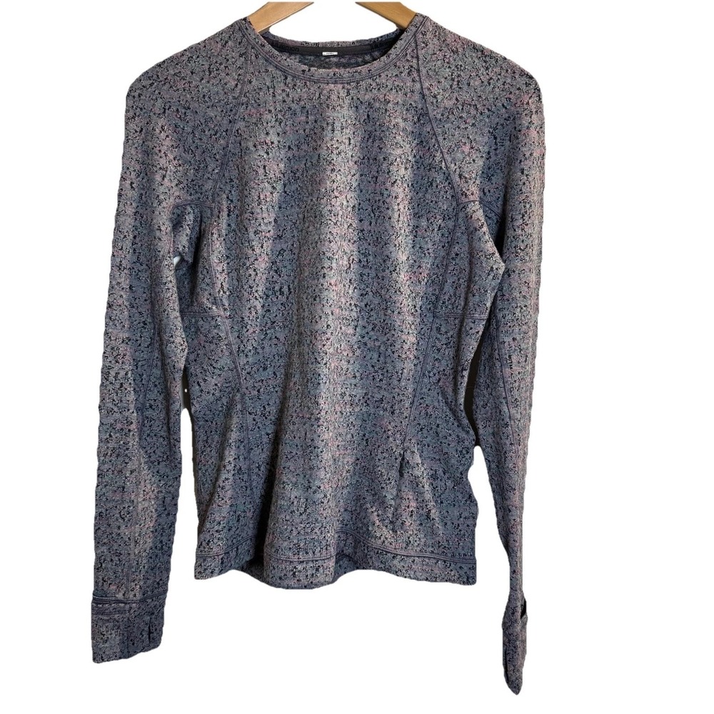 Lululemon runderful long sleeve Neon Tweed Jacquard Electric Coral Size 8